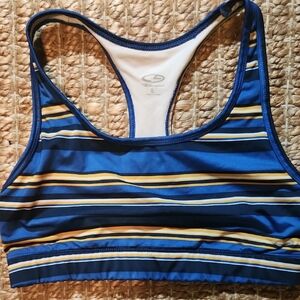 Champion Blue and Yellow Racerback Sports Bra